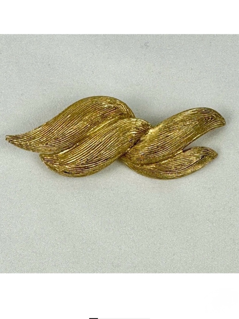 Monet Brooch Pin Vintage Signed Brushed Gold Color Costume Jewelry